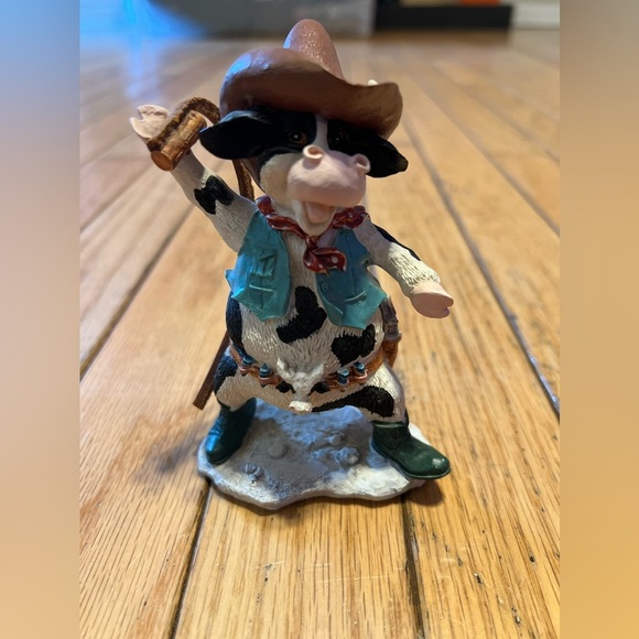 Cowboy Cow Figurine with Hat and Boots - Picture 1 of 5